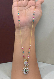 Beautiful chandraharam chain with peacock design pendant